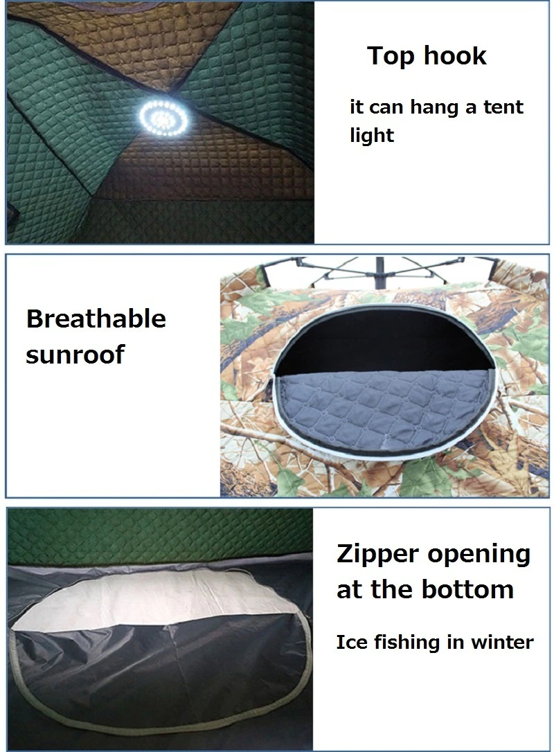 Cheap Goat Tents Winter Ice Fishing Tent Thickened Keep Warm Cotton Tent Outdoor Fully Automatic Quick Open Camping Tent 1.7 M Height Big Space Tents 